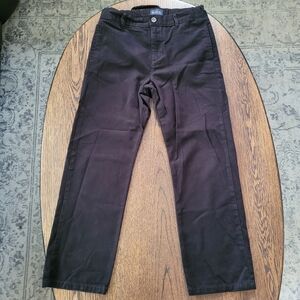 Childrens Place Black Chino Straight Leg Adjustable Waist Pant Size Boy 10 Husky